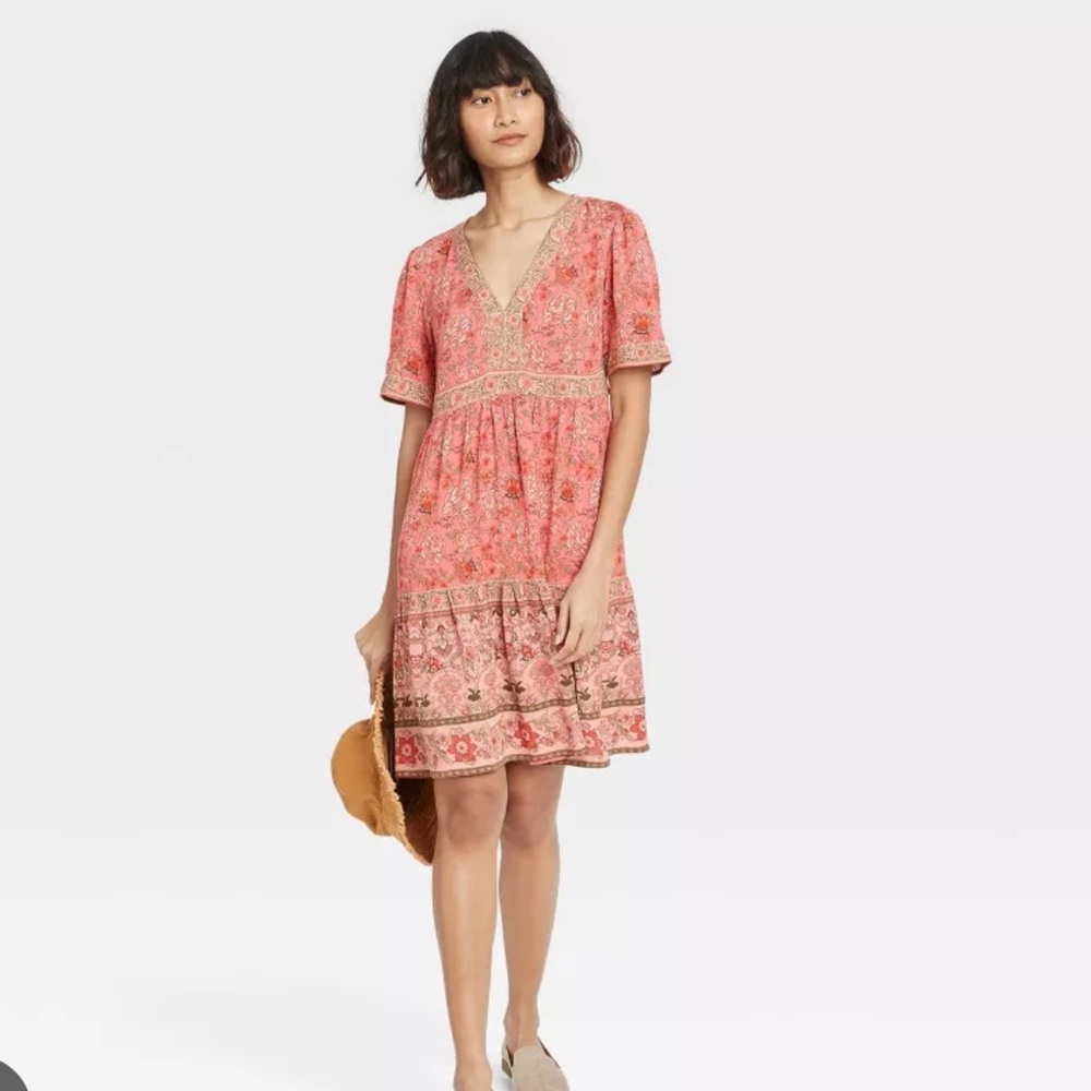 Knox Rose Pink Floral Dress Boho Size XXL